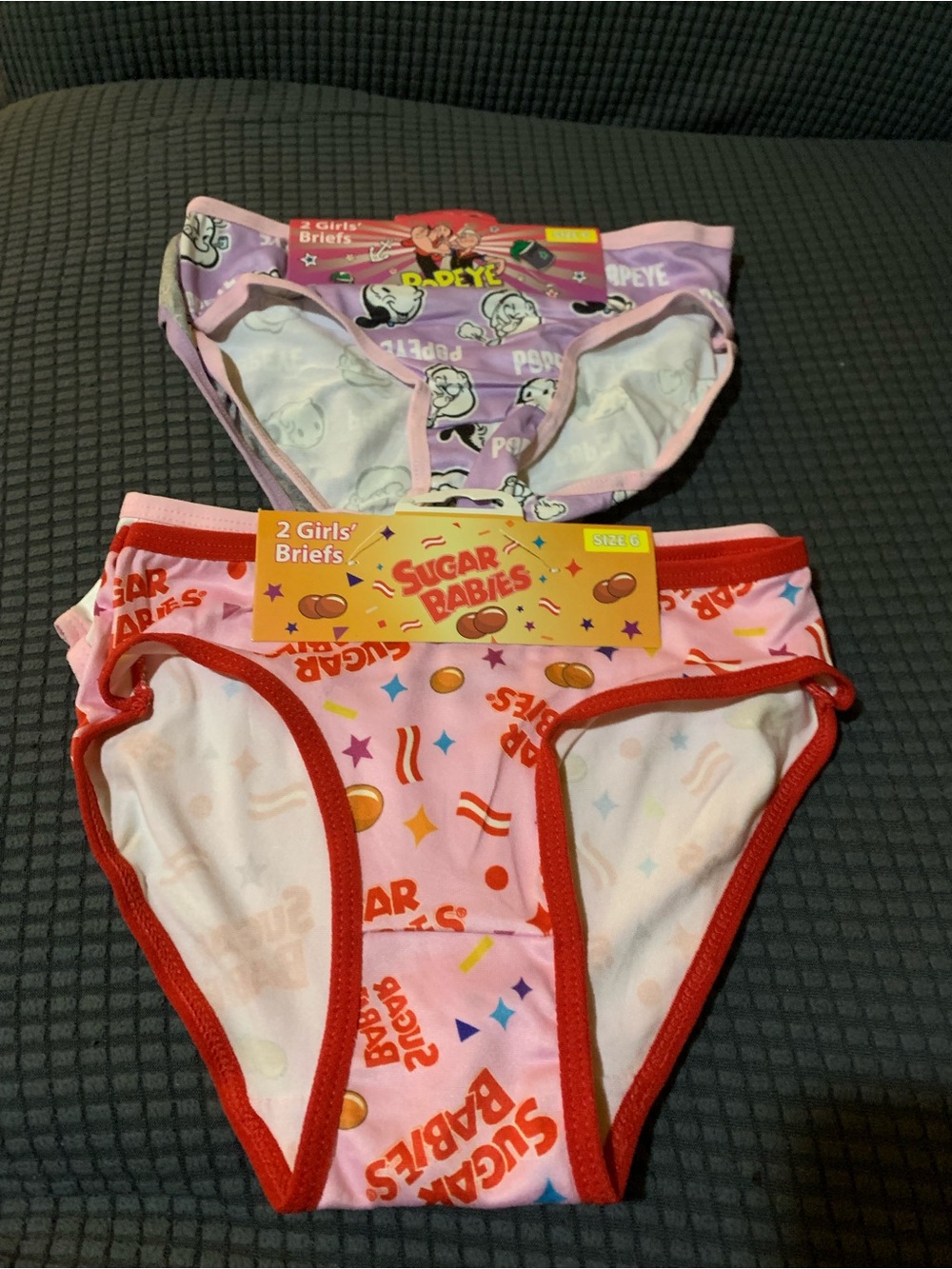 4 Girls Briefs Popeye & Sugar Babies Bundle Size 6